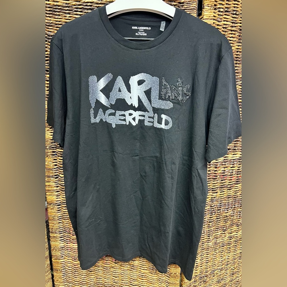 Karl Lagerfeld - Black Raised Graphic Tee, Men’s XLarge, New with tags